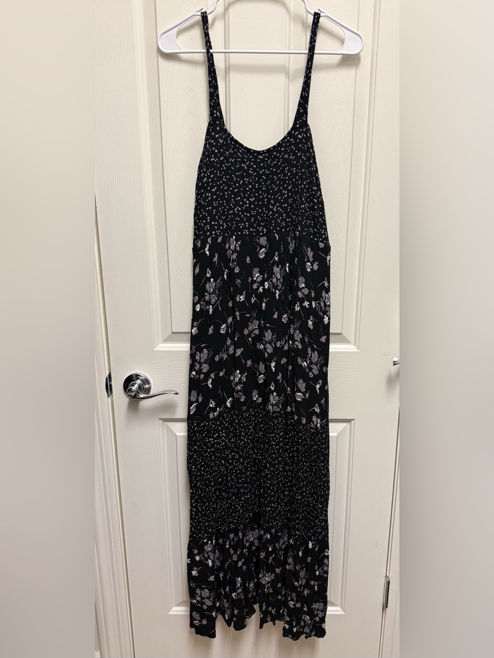 Terra & Sky Floral Maxi Dress Black & White